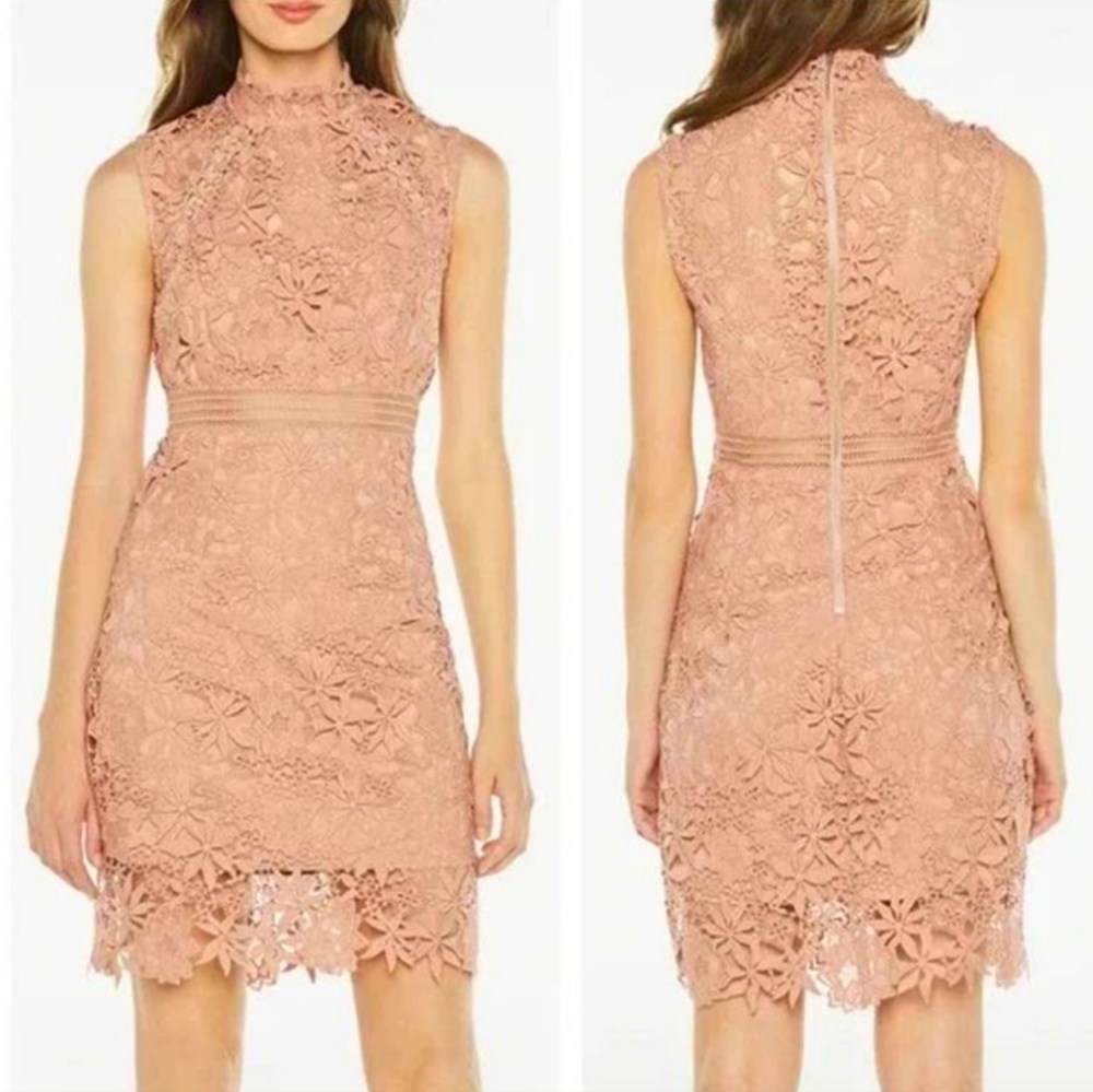 Bardot lace sheath dress